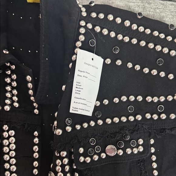 Studded Black Denim Jacket - Picture 2 of 2